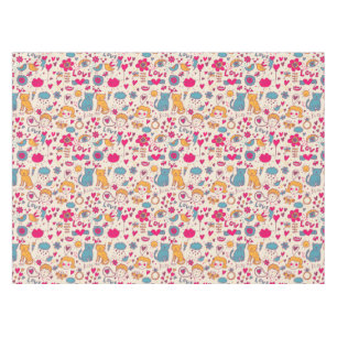 Colourful romantic pattern tablecloth