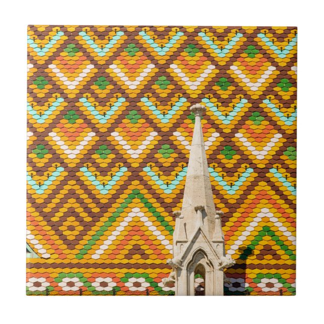 Colourful roof Matthias Church Budapest Ceramic Tile (Front)
