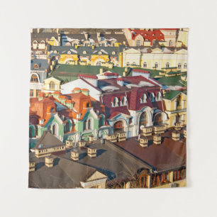 Colourful roofs in winter in Kiev, Ukrainevariegat Tapestry