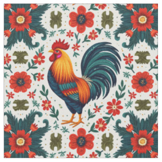 Colourful rooster fabric