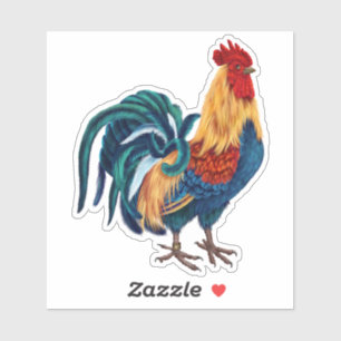Colourful Rooster Sticker