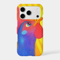 Colourful Rooster with Sunburst