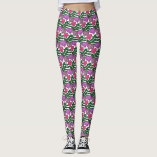 Colourful Rose Design Leggings