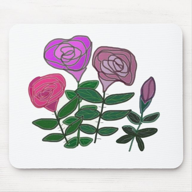Colourful Rose Design Mouse Pad (Front)