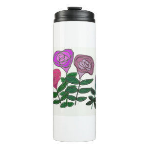Colourful Rose Design Thermal Tumbler