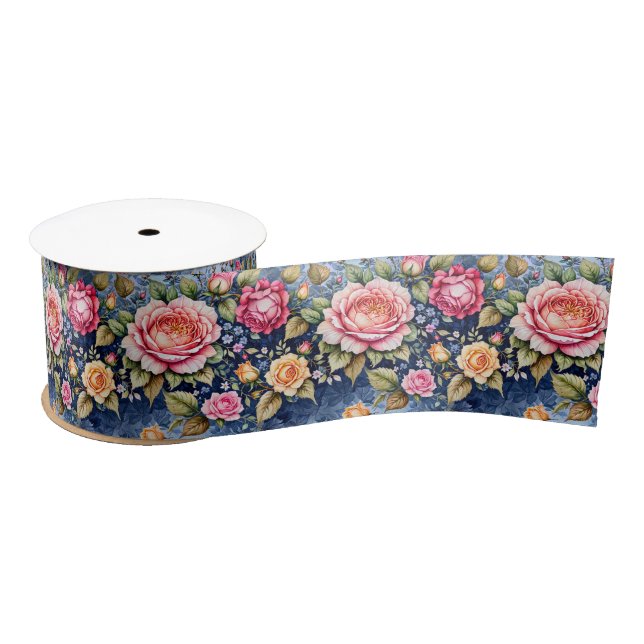 Colourful Rose Fantasy  Satin Ribbon (Spool)