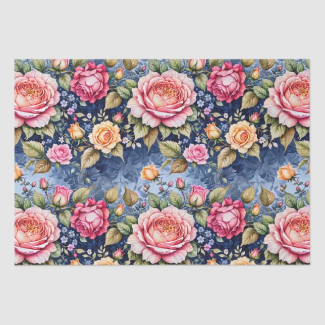Colourful Rose Fantasy  Tissue Paper (Front)