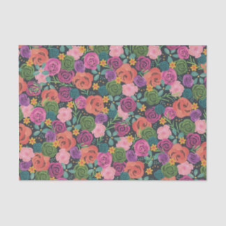 Colourful Rose Floral Flower collage Tissue Paper