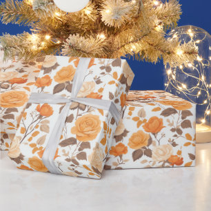 Colourful Rose Flower Budget Wrapping Paper