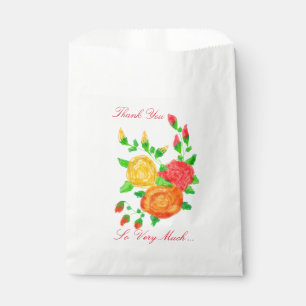 Colourful Rose Flowered Favour Bag