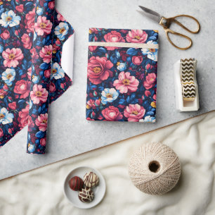 Colourful Rose Minimalist Wrapping Paper