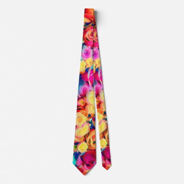Colourful Rose Tie (Front)