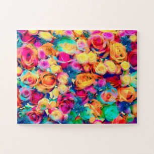 Colourful Roses Bouquet Puzzle Diamonds Floral