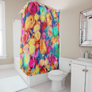 Colourful Roses Bouquet Shower Curtain