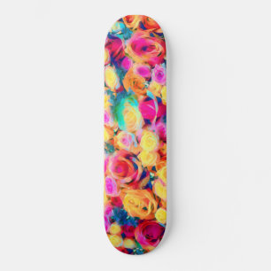 Colourful Roses Bouquet Skateboard