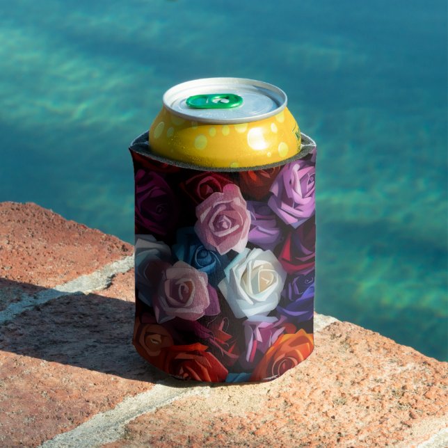 Colourful Roses Can Cosy Can Cooler (In Situ Pool)