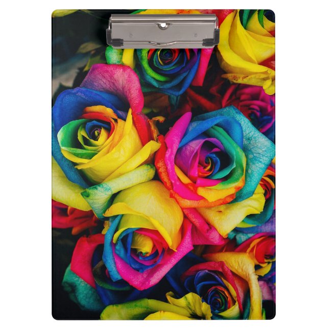 Colourful roses clipboard (Front)
