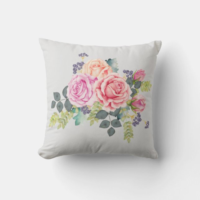Colourful Roses Cushion (Front)