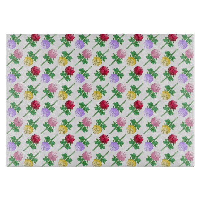 Colourful Roses in a beautiful pattern Cutting Board (Front)