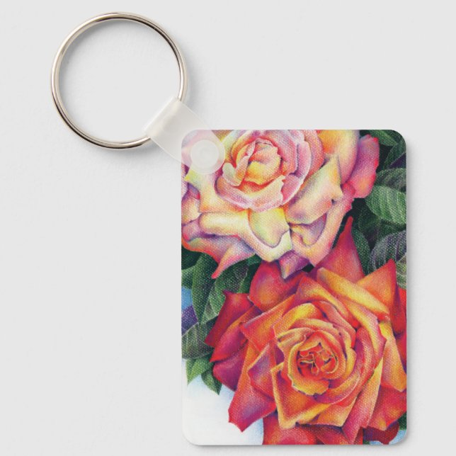 "Colourful Roses" Keychain (Front)