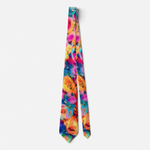 Colourful Roses Neck Tie