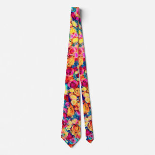 Colourful Roses Neck Tie