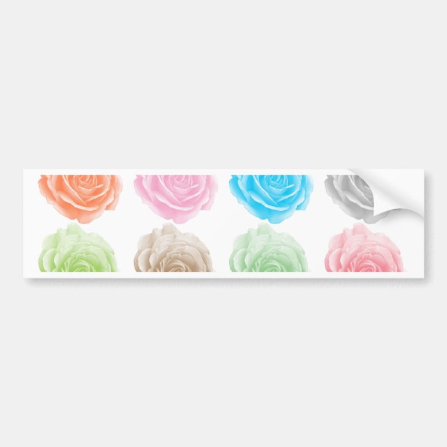 Colourful roses pattern bumper sticker (Front)