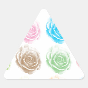 Colourful roses pattern triangle sticker