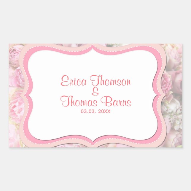 Colourful Roses Rectangular Sticker (Front)
