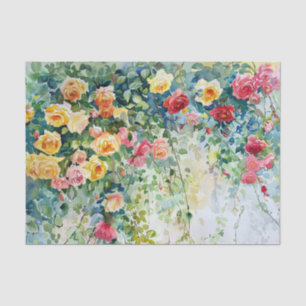 Colourful Roses Watercolor Decoupage Tissue Paper