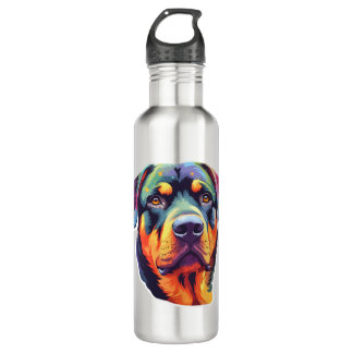 Colourful Rottweiler Head  710 Ml Water Bottle
