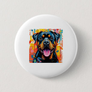 Colourful Rottweiler Pop Art � Vibrant Splash Styl 6 Cm Round Badge