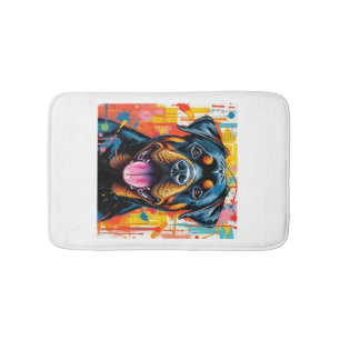Colourful Rottweiler Pop Art � Vibrant Splash Styl Bath Mat