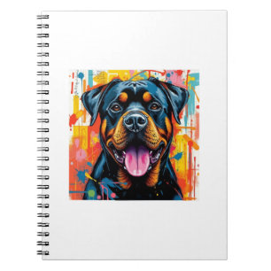 Colourful Rottweiler Pop Art � Vibrant Splash Styl Notebook