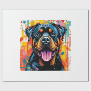 Colourful Rottweiler Pop Art � Vibrant Splash Styl Wrapping Paper