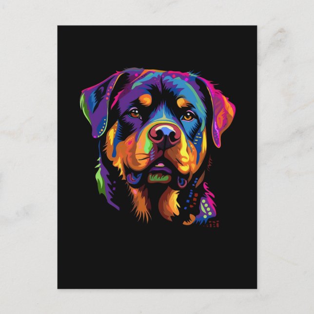 Colourful Rottweiler Postcard (Front)