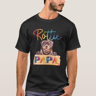 Colourful Rottweiler Rottie Papa  Dog Dad T-Shirt