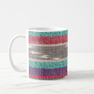 Colourful rough Fabric Texture, Pattern, Backgroun Coffee Mug