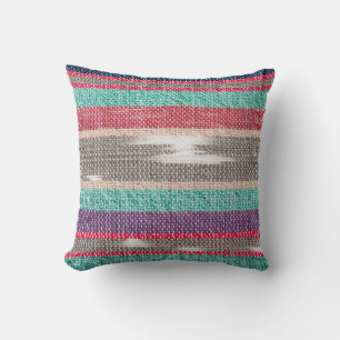 Colourful rough Fabric Texture, Pattern, Backgroun Cushion