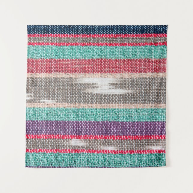 Colourful rough Fabric Texture, Pattern, Backgroun Tapestry (Front)