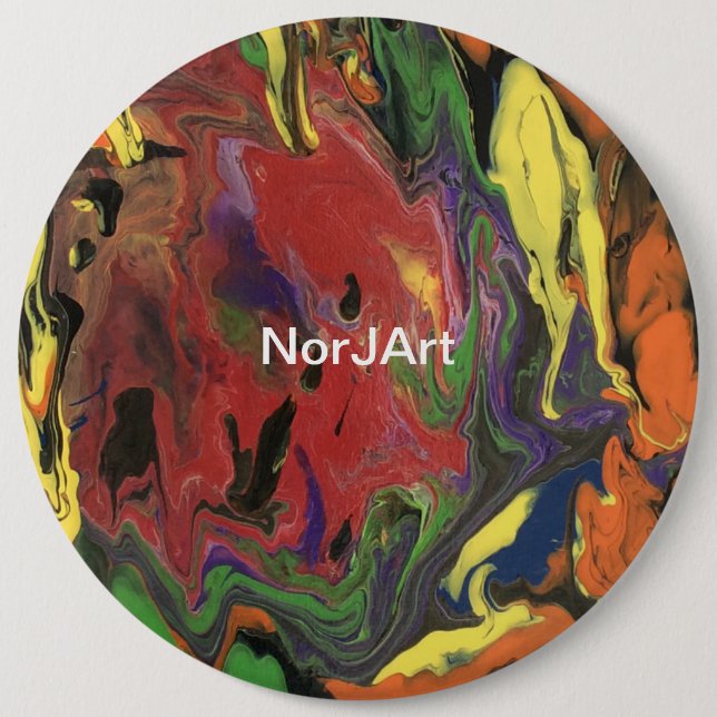 Colourful round button design by NorJ Art (Front)
