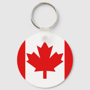 Colourful Round Canadian Flag Key Ring