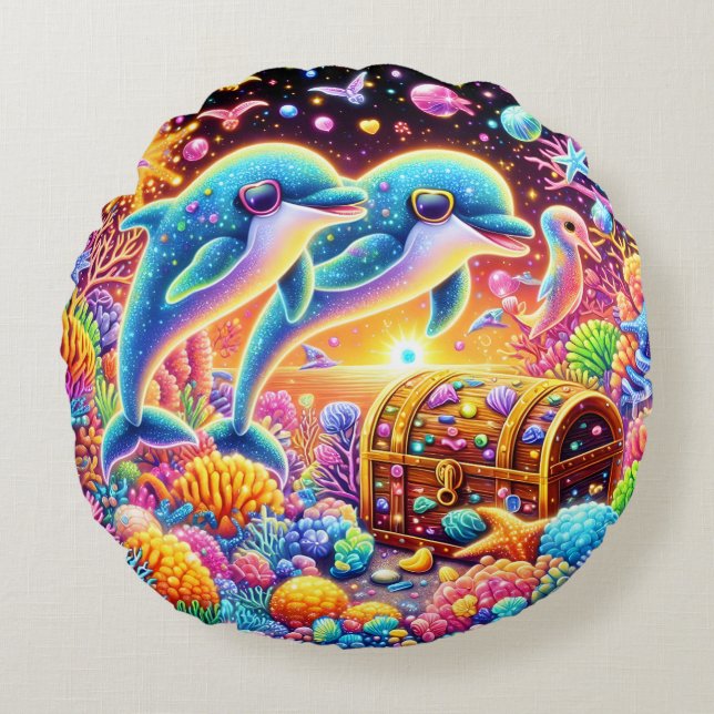 Colourful  round cushion (Front)