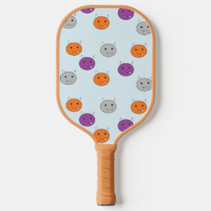 Colourful round face monsters pickleball paddle