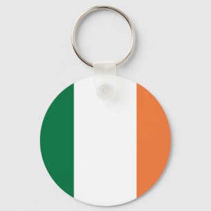 Colourful Round Flag of Ireland Key Ring