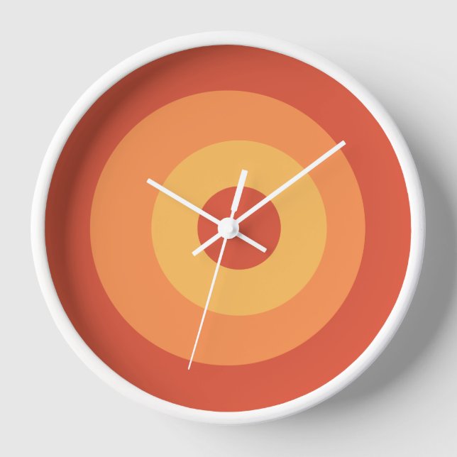 Colourful Round Orange Yellow Wall Clock (Front)