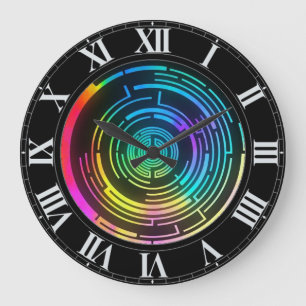 Colourful Round Rainbow Maze Wall Clock