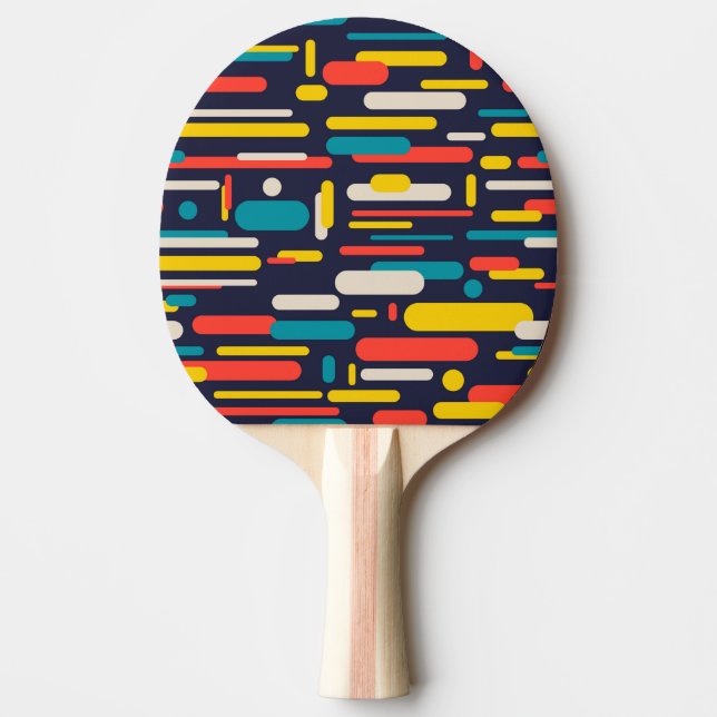Colourful Rounded Rectangle Ping Pong Paddle (Front)