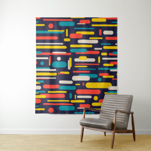 Colourful rounded rectangle tapestry