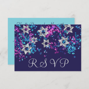 Colourful RSVP Silver Star Glittery Confetti